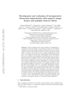 Development and evaluation of intraoperative ultrasound segmentation
  with negative image frames and multiple observer labels