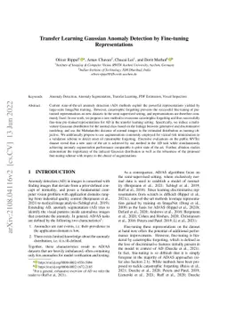 Transfer Learning Gaussian Anomaly Detection by Fine-tuning
  Representations