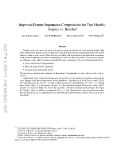 Improved Feature Importance Computations for Tree Models: Shapley vs.
  Banzhaf