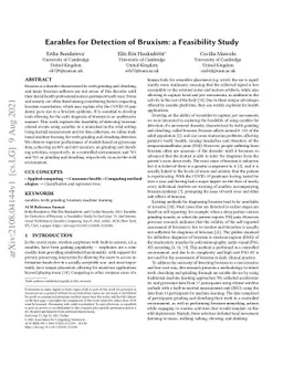 Earables for Detection of Bruxism: a Feasibility Study