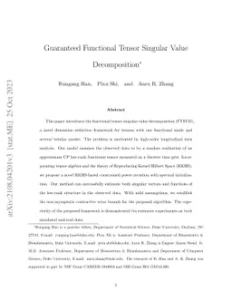 Guaranteed Functional Tensor Singular Value Decomposition