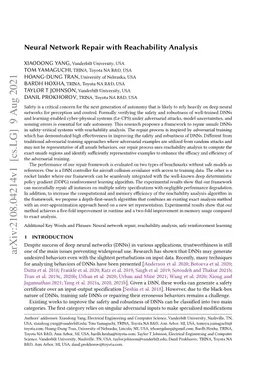 Neural Network Repair with Reachability Analysis