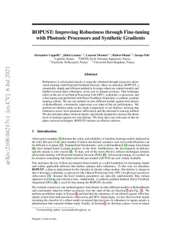 ROPUST: Improving Robustness through Fine-tuning with Photonic
  Processors and Synthetic Gradients
