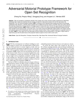 Adversarial Motorial Prototype Framework for Open Set Recognition