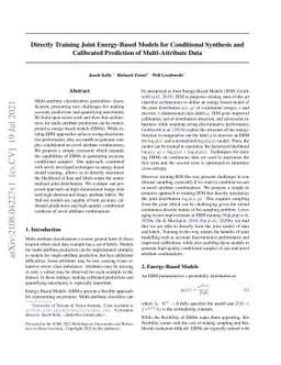 Directly Training Joint Energy-Based Models for Conditional Synthesis
  and Calibrated Prediction of Multi-Attribute Data