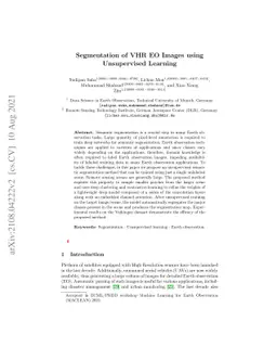 Segmentation of VHR EO Images using Unsupervised Learning