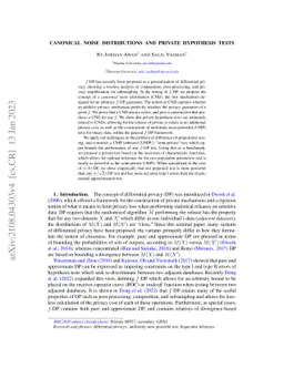 Canonical Noise Distributions and Private Hypothesis Tests