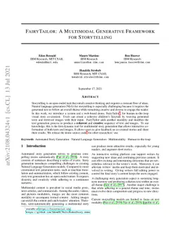 FairyTailor: A Multimodal Generative Framework for Storytelling