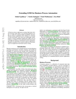 Extending LIME for Business Process Automation