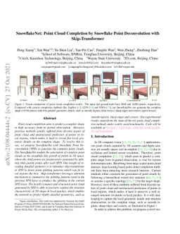 SnowflakeNet: Point Cloud Completion by Snowflake Point Deconvolution
  with Skip-Transformer