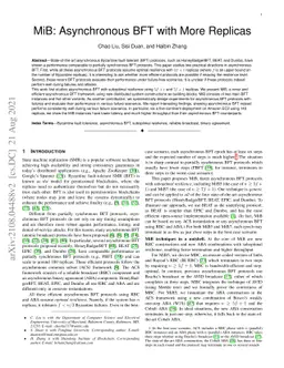 MiB: Asynchronous BFT with More Replicas