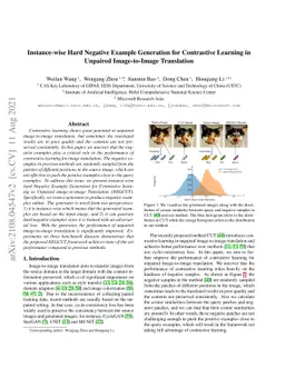 Instance-wise Hard Negative Example Generation for Contrastive Learning
  in Unpaired Image-to-Image Translation