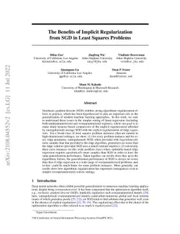 The Benefits of Implicit Regularization from SGD in Least Squares
  Problems