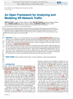 An Open Framework for Analyzing and Modeling XR Network Traffic