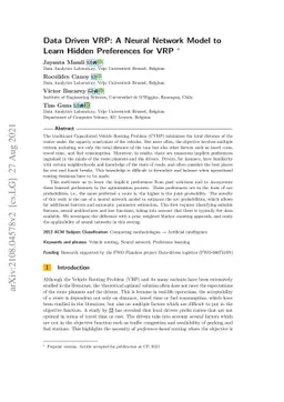 Data Driven VRP: A Neural Network Model to Learn Hidden Preferences for
  VRP