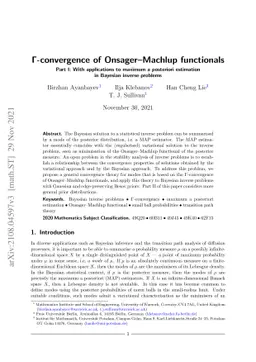 Γ-convergence of Onsager-Machlup functionals. Part I: With
  applications to maximum a posteriori estimation in Bayesian inverse problems