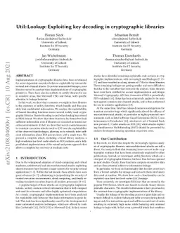 Util::Lookup: Exploiting key decoding in cryptographic libraries