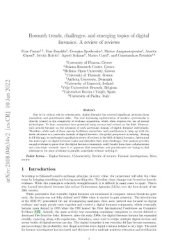 Research trends, challenges, and emerging topics of digital forensics: A
  review of reviews