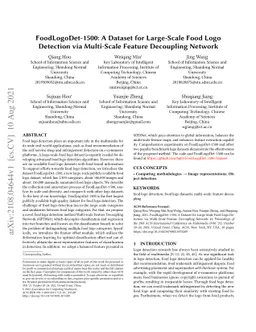 FoodLogoDet-1500: A Dataset for Large-Scale Food Logo Detection via
  Multi-Scale Feature Decoupling Network