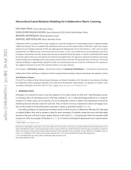 Hierarchical Latent Relation Modeling for Collaborative Metric Learning