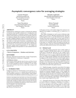 Asymptotic convergence rates for averaging strategies
