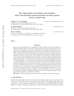 The information of attribute uncertainties: what convolutional neural
  networks can learn about errors in input data