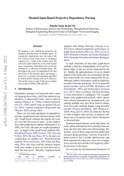 Headed-Span-Based Projective Dependency Parsing