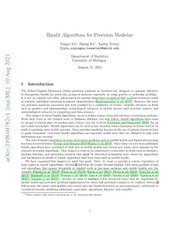 Bandit Algorithms for Precision Medicine
