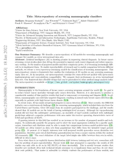 Meta-repository of screening mammography classifiers