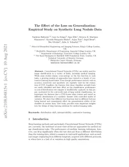 The Effect of the Loss on Generalization: Empirical Study on Synthetic
  Lung Nodule Data