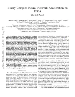 Binary Complex Neural Network Acceleration on FPGA
