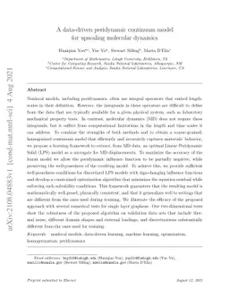 A data-driven peridynamic continuum model for upscaling molecular
  dynamics