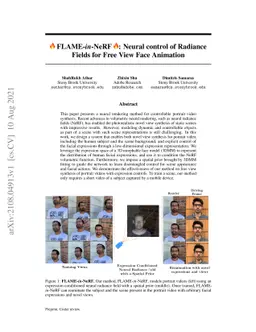 FLAME-in-NeRF : Neural control of Radiance Fields for Free View Face
  Animation