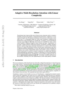 Adaptive Multi-Resolution Attention with Linear Complexity