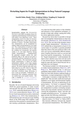 Perturbing Inputs for Fragile Interpretations in Deep Natural Language
  Processing