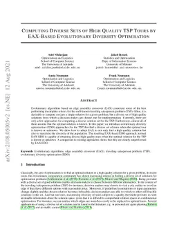 Computing Diverse Sets of High Quality TSP Tours by EAX-Based
  Evolutionary Diversity Optimisation