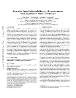 Learning Deep Multimodal Feature Representation with Asymmetric
  Multi-layer Fusion