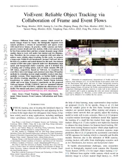 VisEvent: Reliable Object Tracking via Collaboration of Frame and Event
  Flows