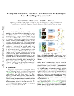 Boosting the Generalization Capability in Cross-Domain Few-shot Learning
  via Noise-enhanced Supervised Autoencoder