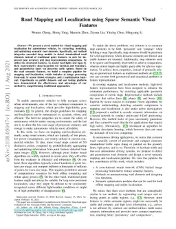 Road Mapping and Localization using Sparse Semantic Visual Features