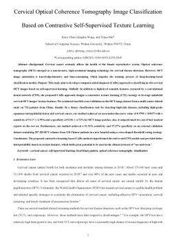 Cervical Optical Coherence Tomography Image Classification Based on
  Contrastive Self-Supervised Texture Learning
