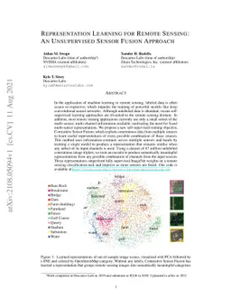 Representation Learning for Remote Sensing: An Unsupervised Sensor
  Fusion Approach