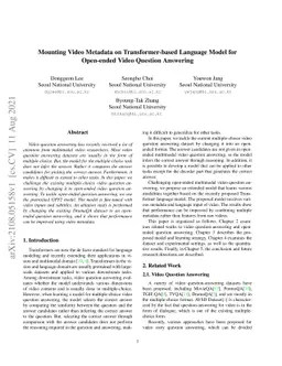 Mounting Video Metadata on Transformer-based Language Model for
  Open-ended Video Question Answering