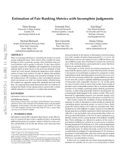 Estimation of Fair Ranking Metrics with Incomplete Judgments