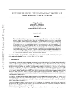 Convergence bounds for nonlinear least squares and applications to
  tensor recovery
