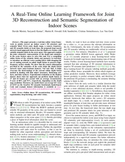 A Real-Time Online Learning Framework for Joint 3D Reconstruction and
  Semantic Segmentation of Indoor Scenes