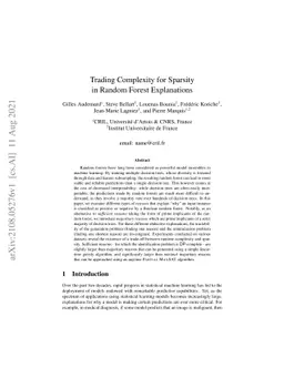 Trading Complexity for Sparsity in Random Forest Explanations