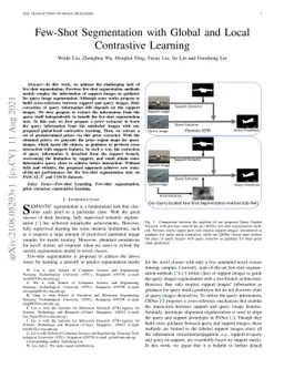 Few-Shot Segmentation with Global and Local Contrastive Learning