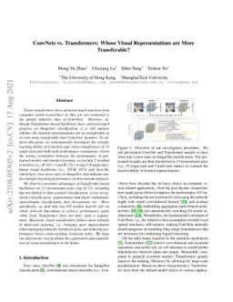 ConvNets vs. Transformers: Whose Visual Representations are More
  Transferable?