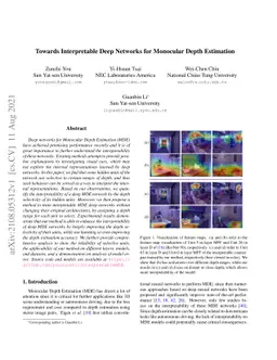 Towards Interpretable Deep Networks for Monocular Depth Estimation